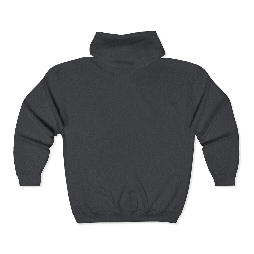 Embroidered White Mustang Full Zip Hoodie