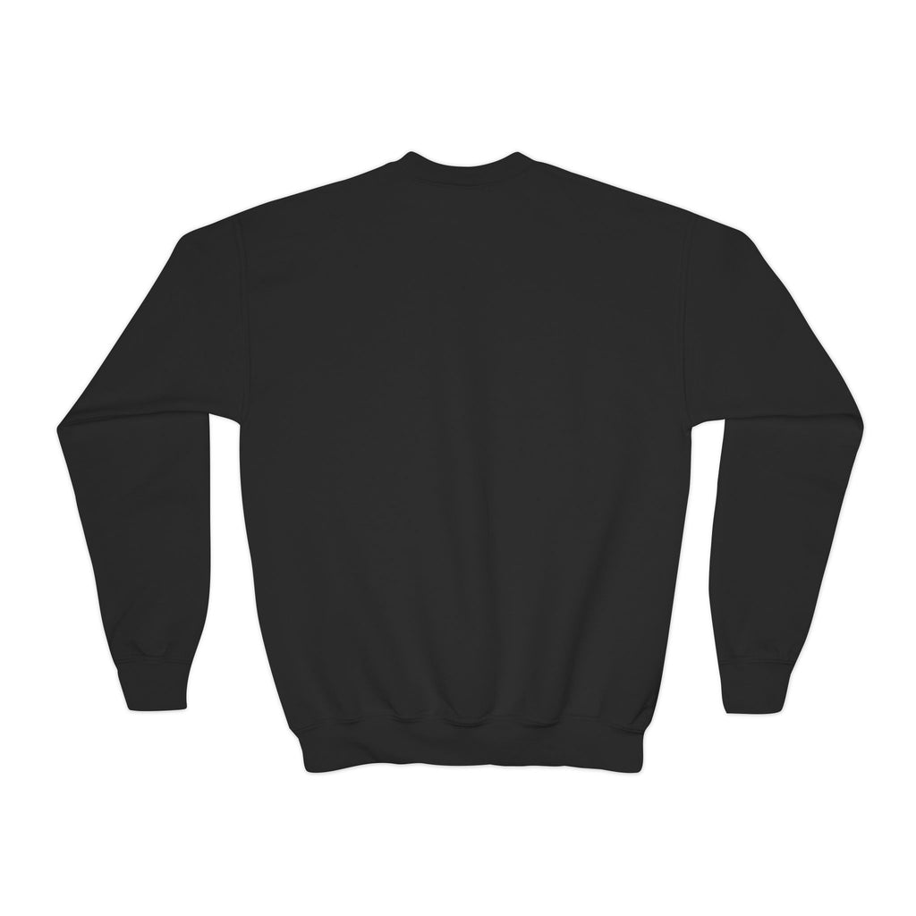 YOUTH Embroidered White Mustang Crewneck Sweatshirt