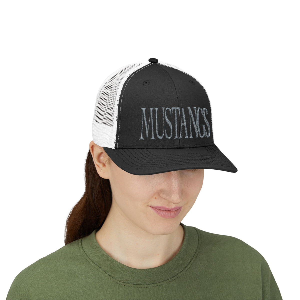 Embroidered Mustangs Trucker Hat