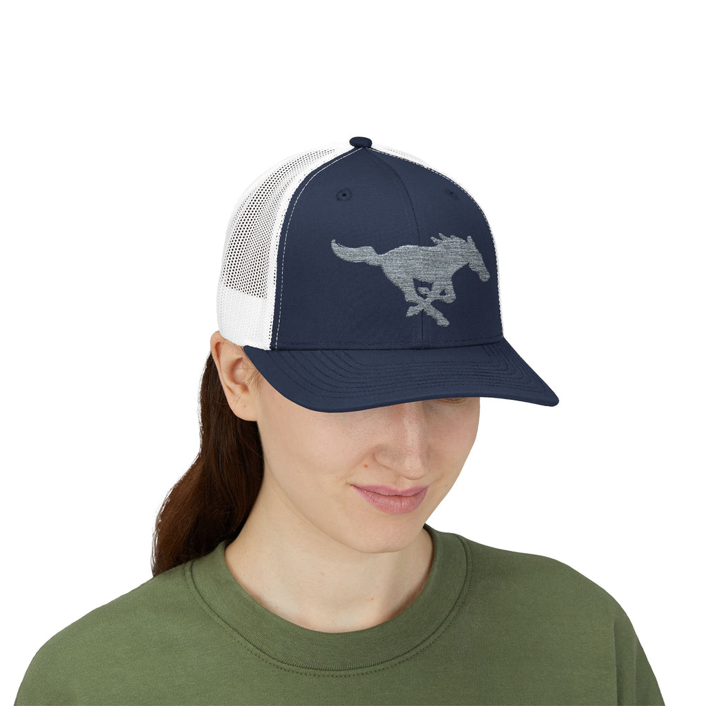 Embroidered Snapback Trucker Hat with horse