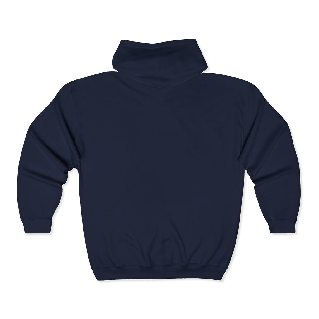 Embroidered Blue Mustang Full Zip Hoodie