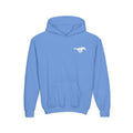 YOUTH Embroidered White Mustang Hoodie