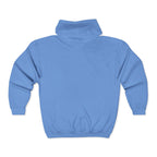 Embroidered Blue Mustang Full Zip Hoodie