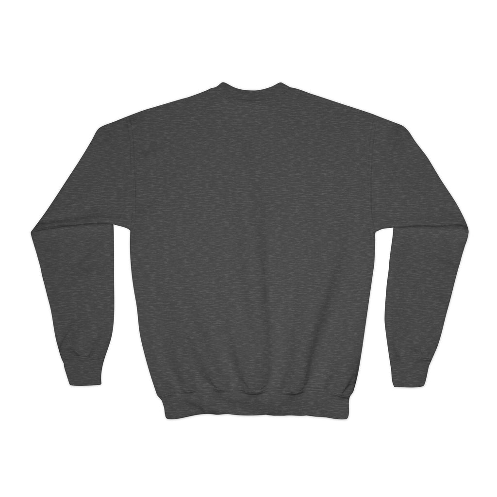 YOUTH Embroidered White Mustang Crewneck Sweatshirt