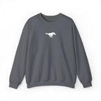 Embroidered White Mustang Crewneck Sweatshirt