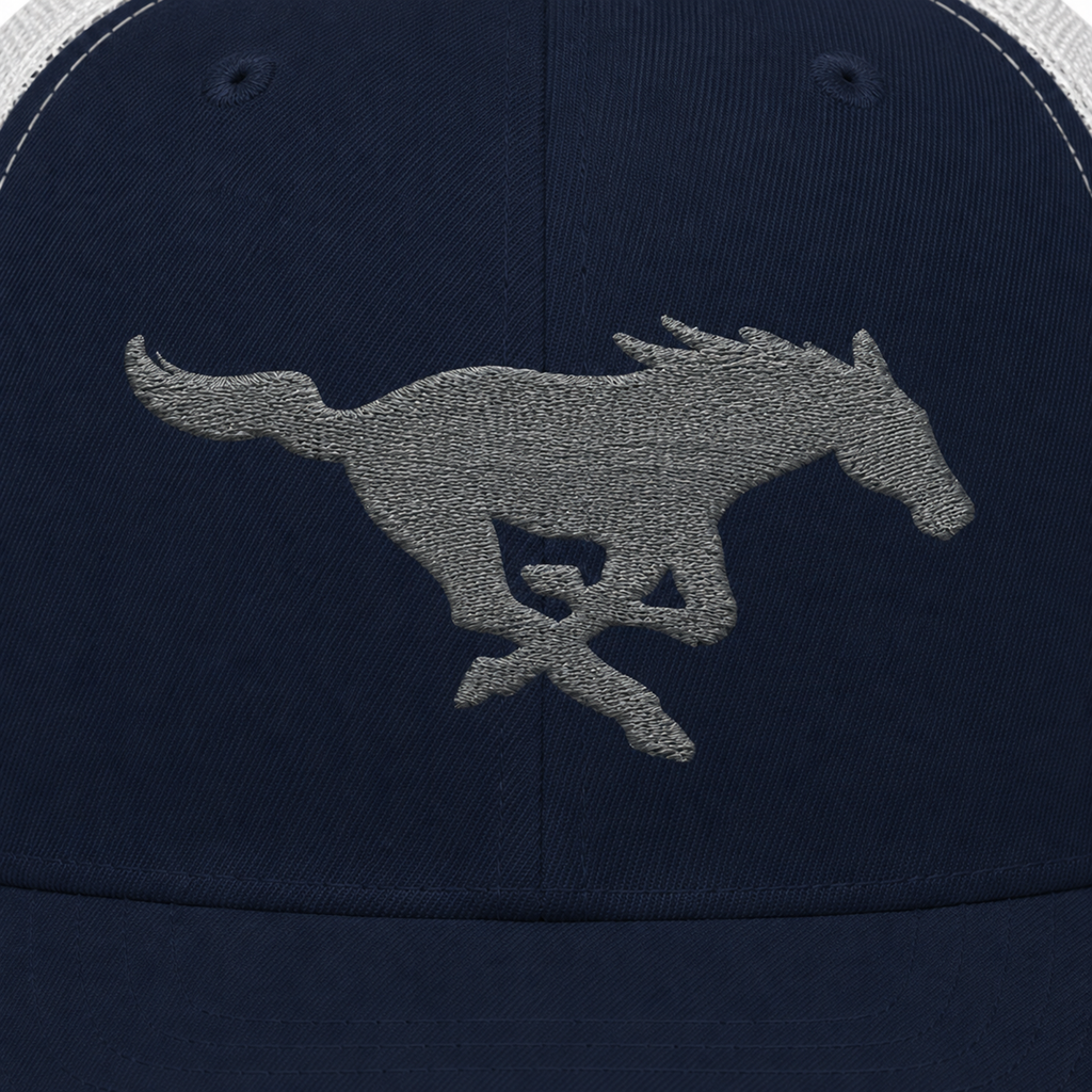 Embroidered Snapback Trucker Hat with horse