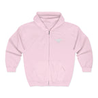 Embroidered White Mustang Full Zip Hoodie
