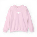Embroidered White Mustang Crewneck Sweatshirt