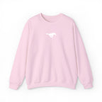 Embroidered White Mustang Crewneck Sweatshirt
