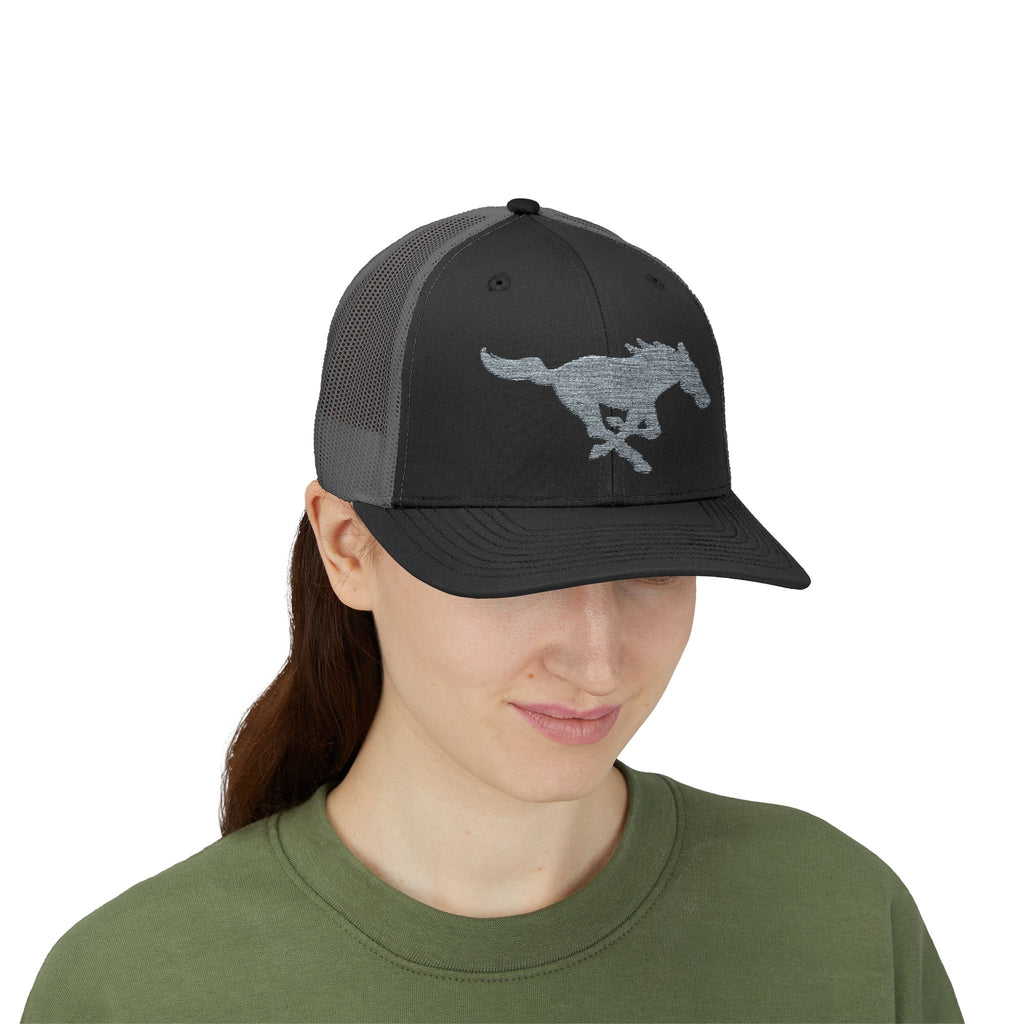Embroidered Snapback Trucker Hat with horse