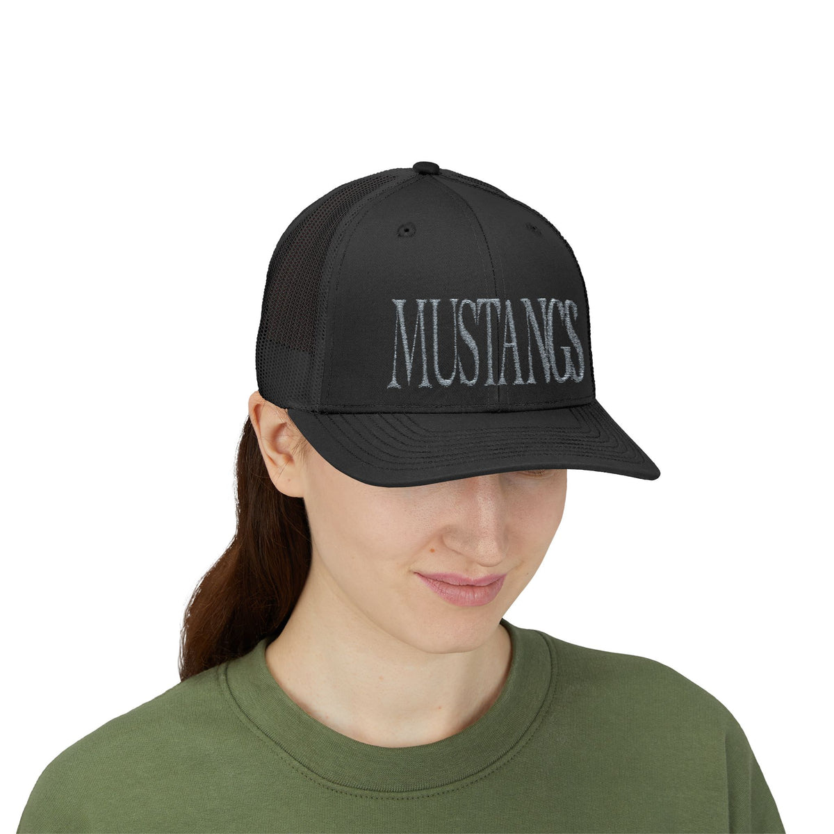 Embroidered Mustangs Trucker Hat