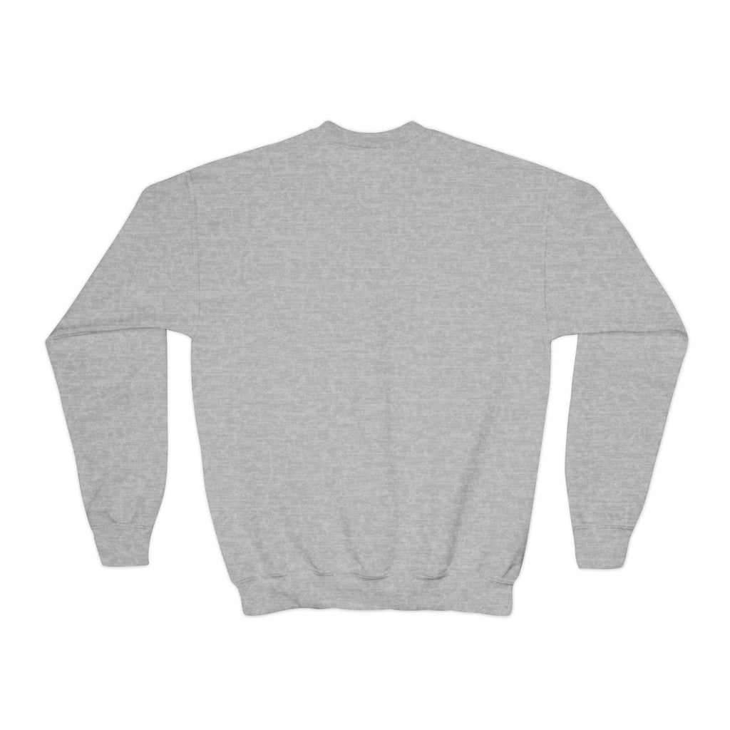 YOUTH Embroidered White Mustang Crewneck Sweatshirt