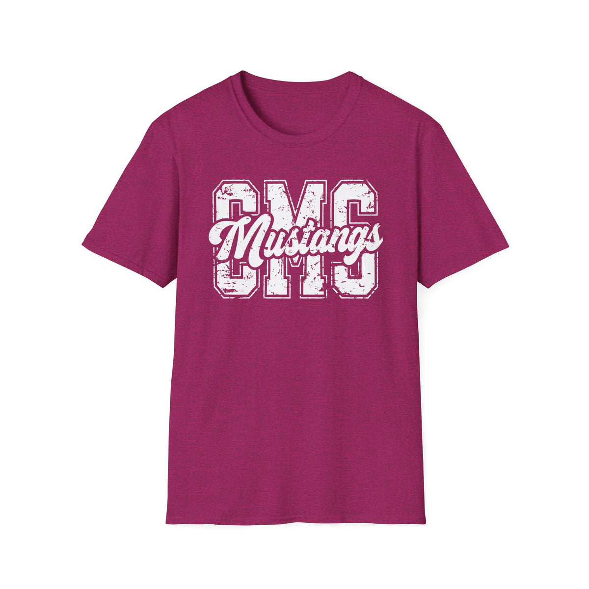 Front view of pink CMS Softstyle T-Shirt