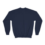 YOUTH Embroidered White Mustang Crewneck Sweatshirt