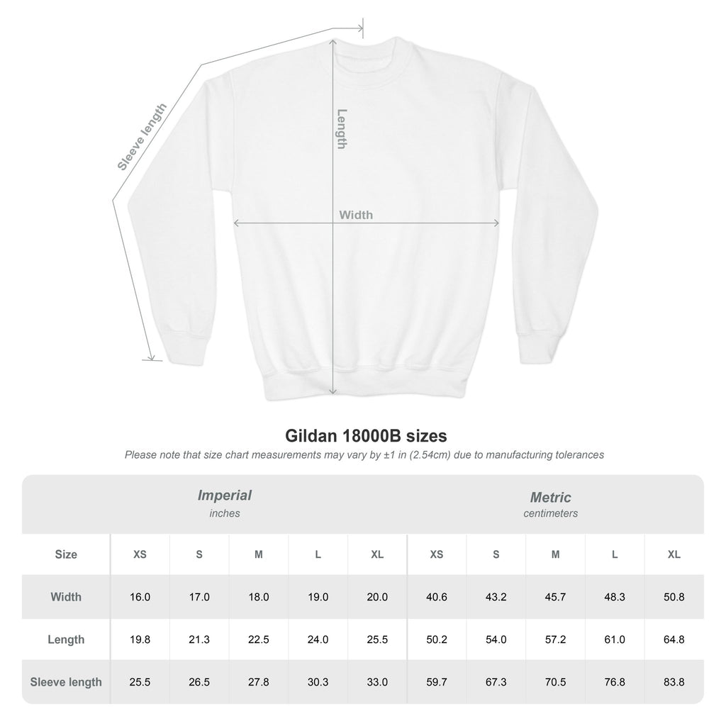 YOUTH Embroidered White Mustang Crewneck Sweatshirt