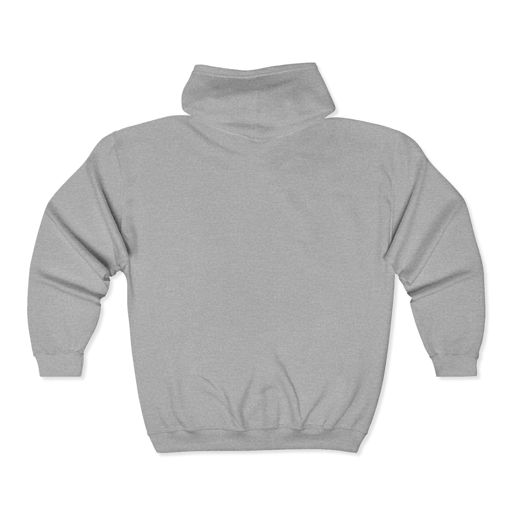 Embroidered White Mustang Full Zip Hoodie
